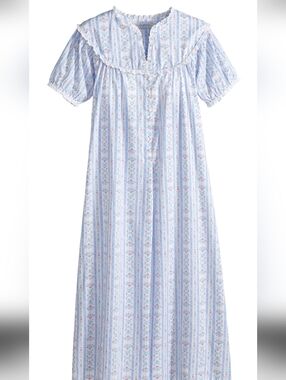 Vintage Lanz of Salzburg floral striped cotton lawn nightgown. 